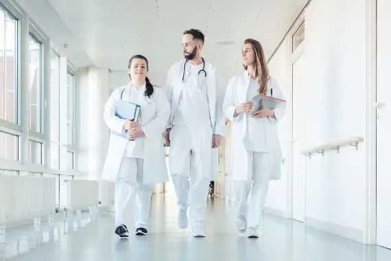 Doctors in a hallway